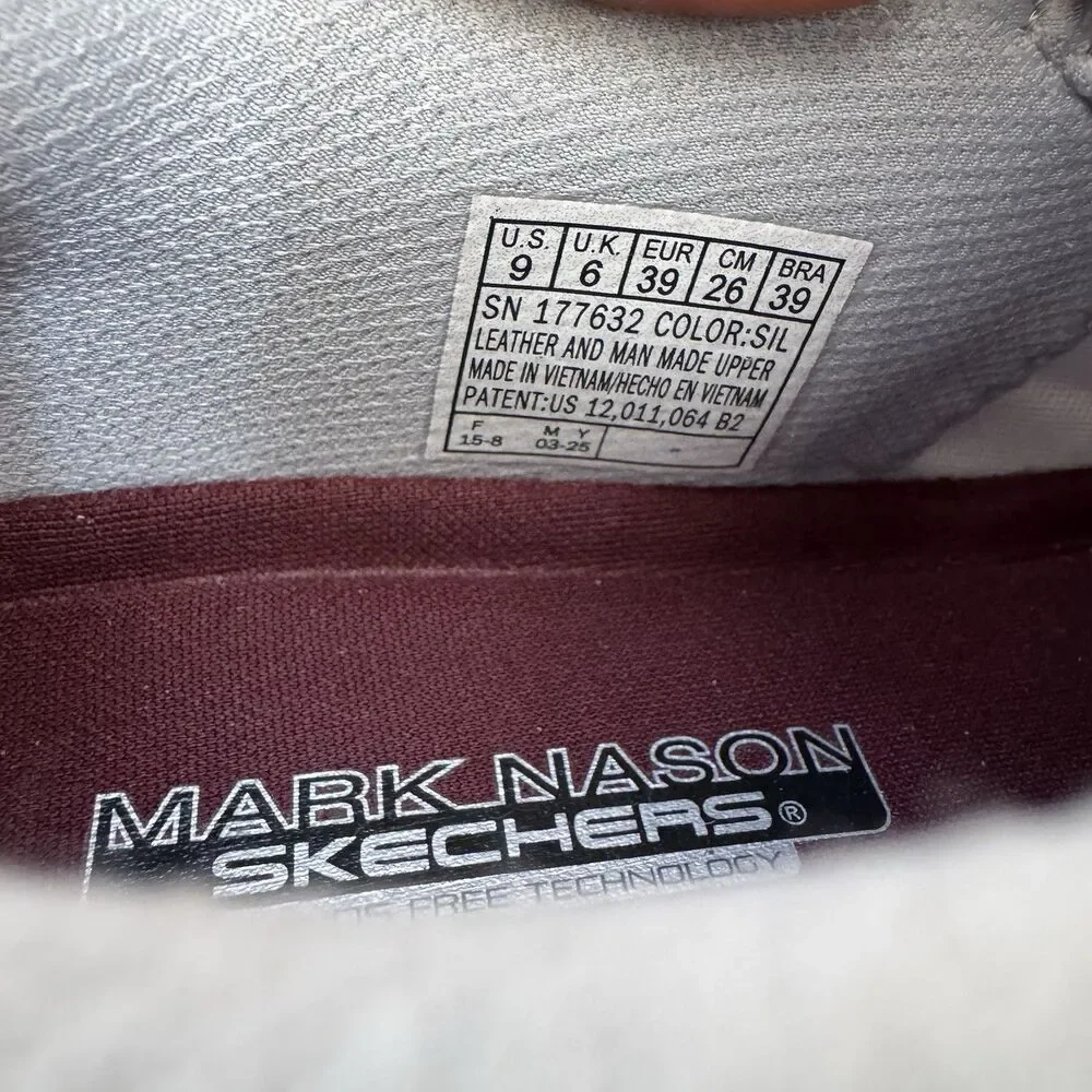 Skechers Mark Nason Street Jogger Driv Womens Silver Slip-On Size 9 New